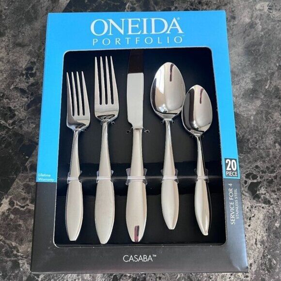 Oneida Casaba 20 Piece Everyday Premium Flatware Set, Service for 4 - Picture 1 of 5